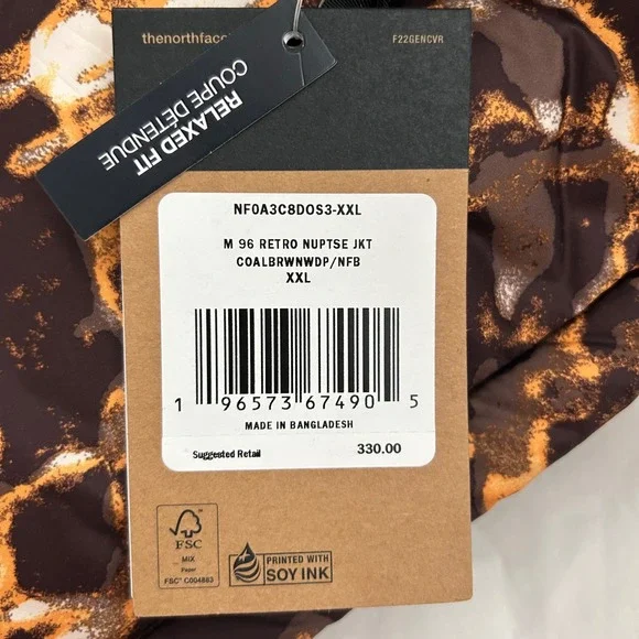 NWT The North Face M 96 Retro Nuptse‎ Jacket Coal Brown  XXL RDS Certified 700 - Picture 3 of 11